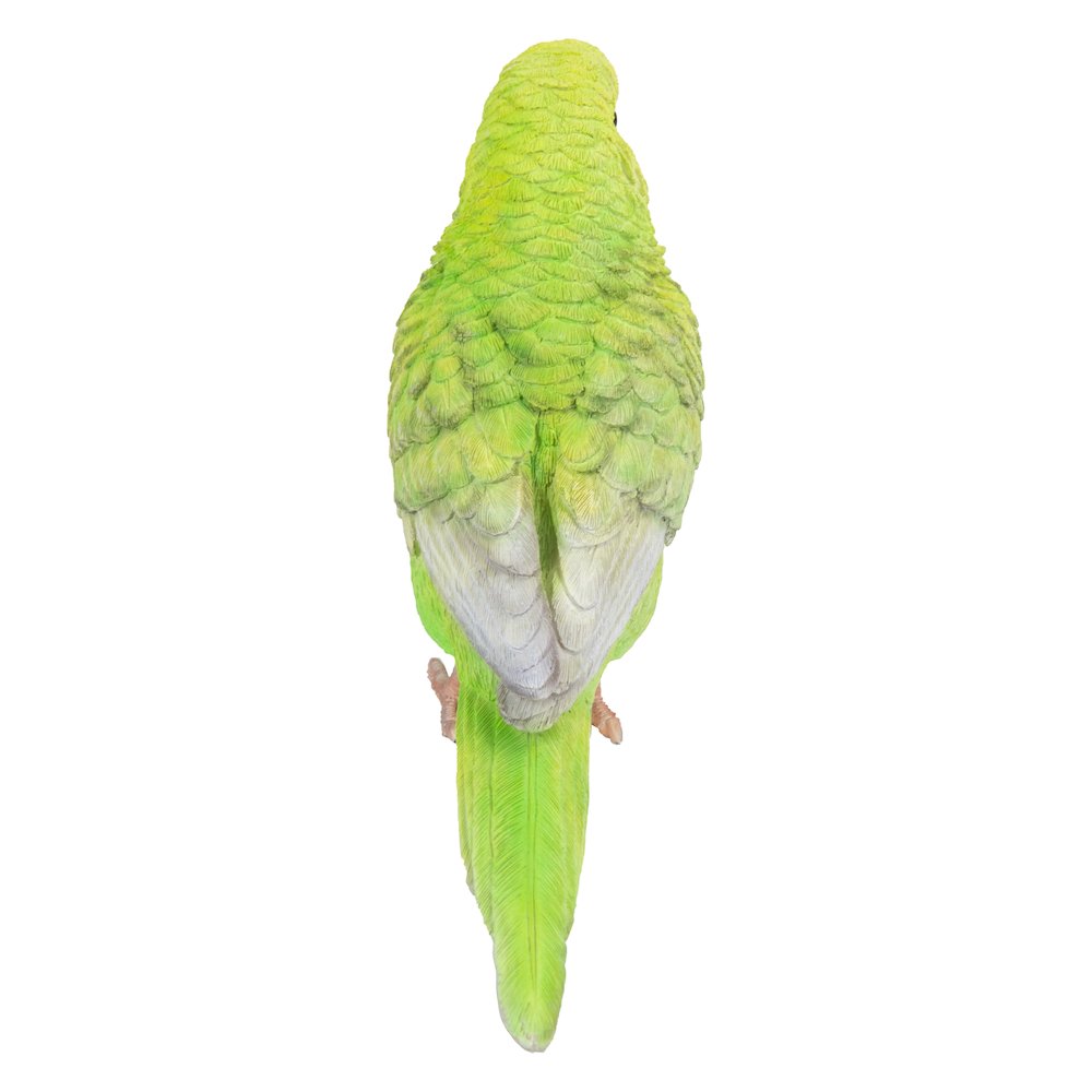 Green Budgerigar W/Iron Foot Statue