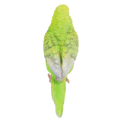 Green Budgerigar W/Iron Foot Statue