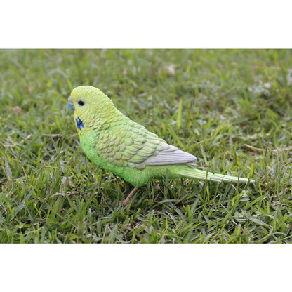 Green Budgerigar W/Iron Foot Statue