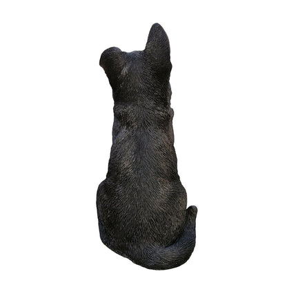 Adorable Shepherd Pup: Polyresin Figurine in Black and Brown