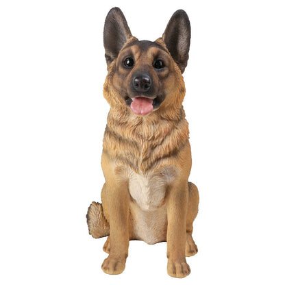 Small German Shepherd Sitting Statue