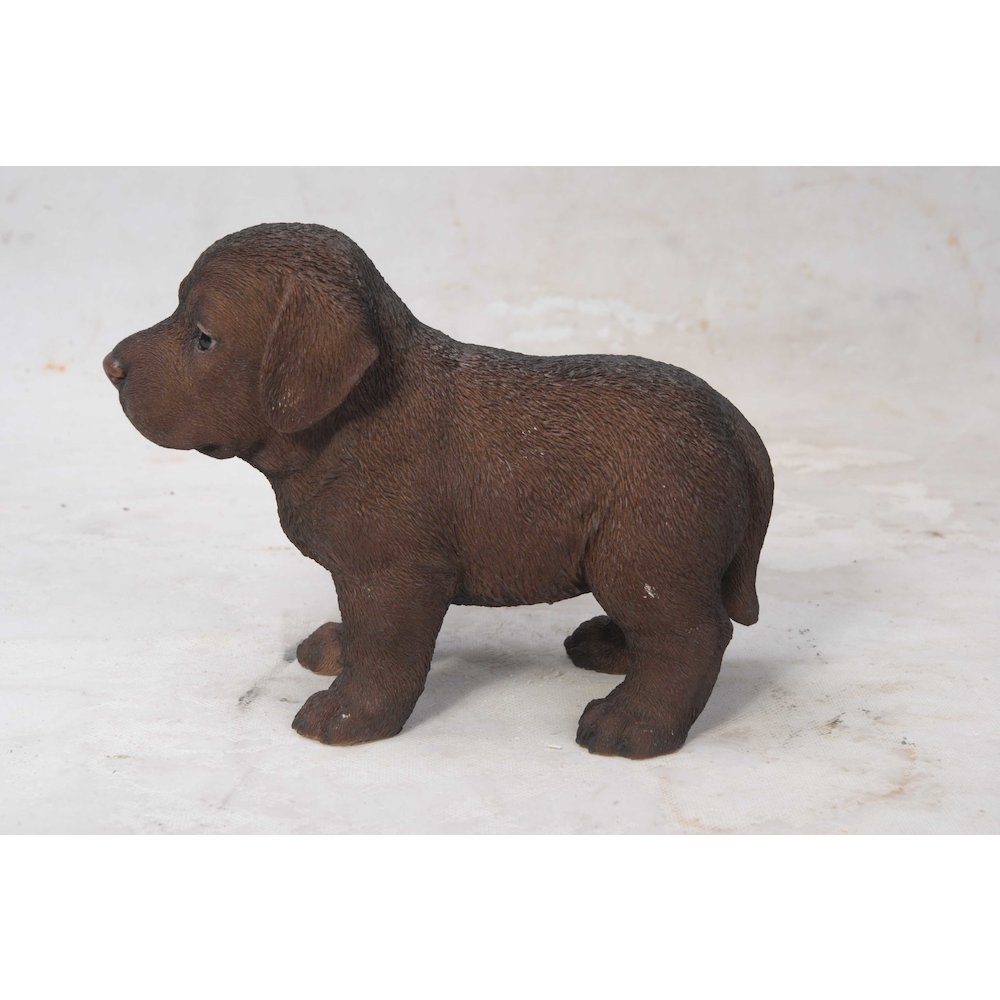 Chocolate Standing Labrador Puppy Statue