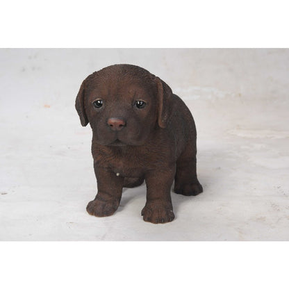 Chocolate Standing Labrador Puppy Statue