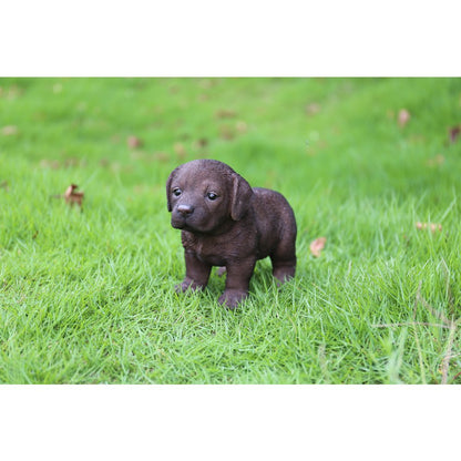 Chocolate Standing Labrador Puppy Statue
