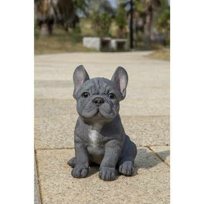 Blue French Bulldog Puppy Sitting Statue