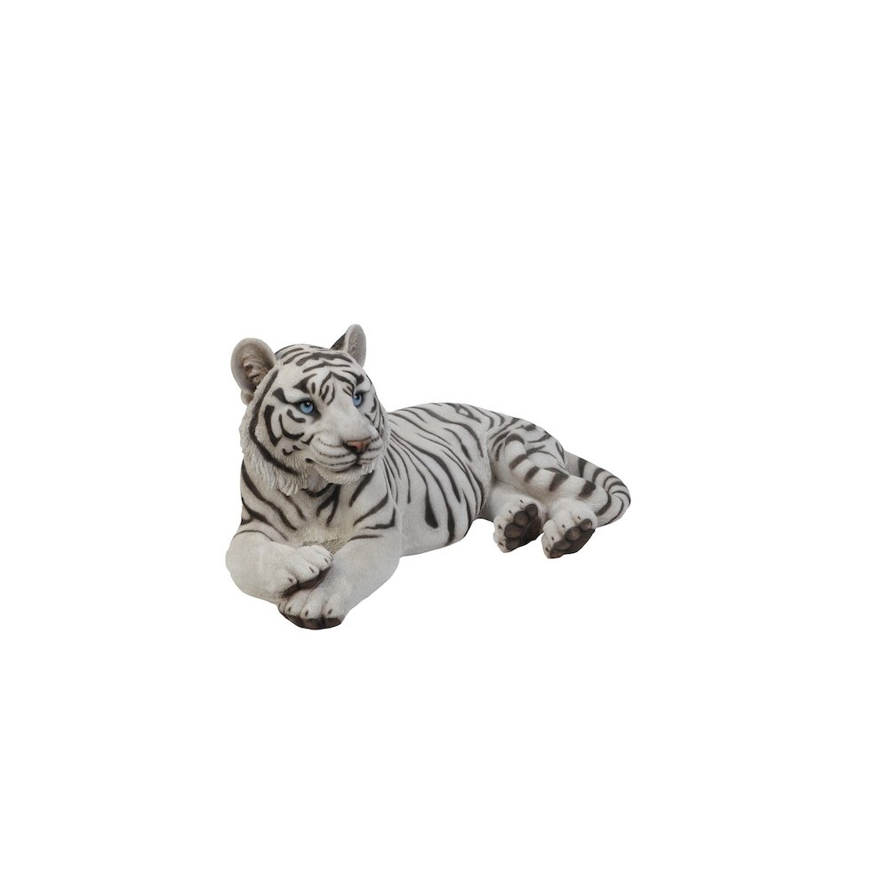 White Tiger Laying Down Statue