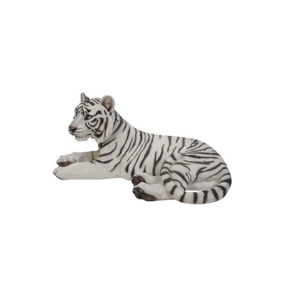 White Tiger Laying Down Statue