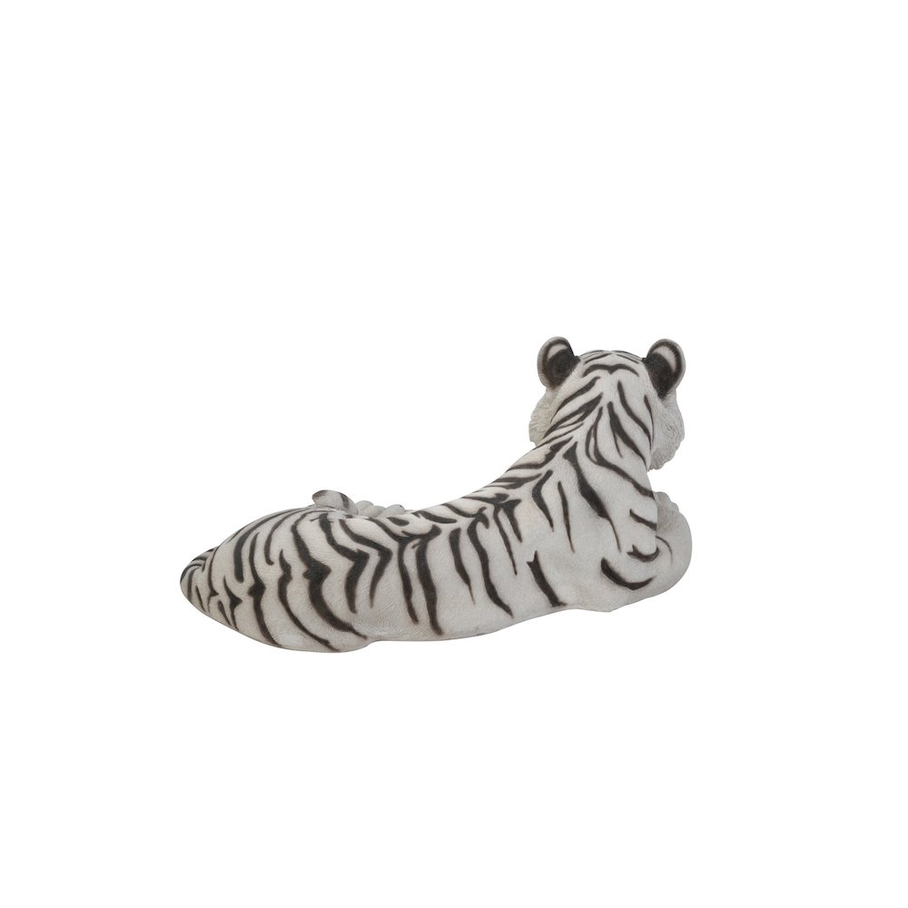 White Tiger Laying Down Statue