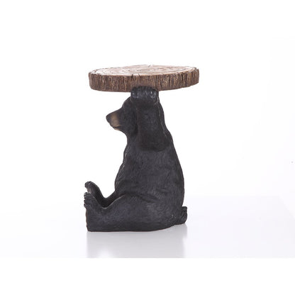 Sittingblack Bear Plant Stand Statue