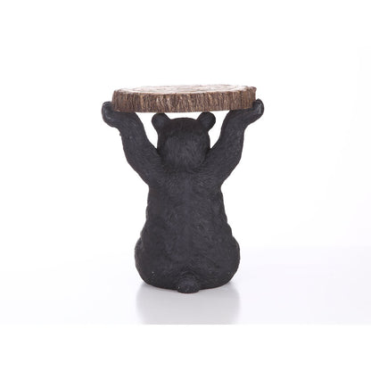 Sittingblack Bear Plant Stand Statue