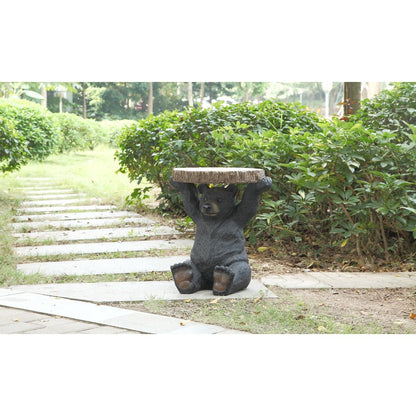 Sittingblack Bear Plant Stand Statue