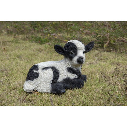 Small Black & White Baby Lamb Lying Down