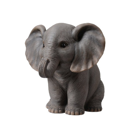 Sitting Baby Elephant W/Trunk Up