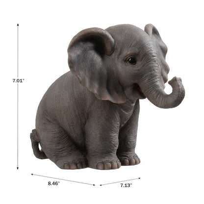 Sitting Baby Elephant W/Trunk Up