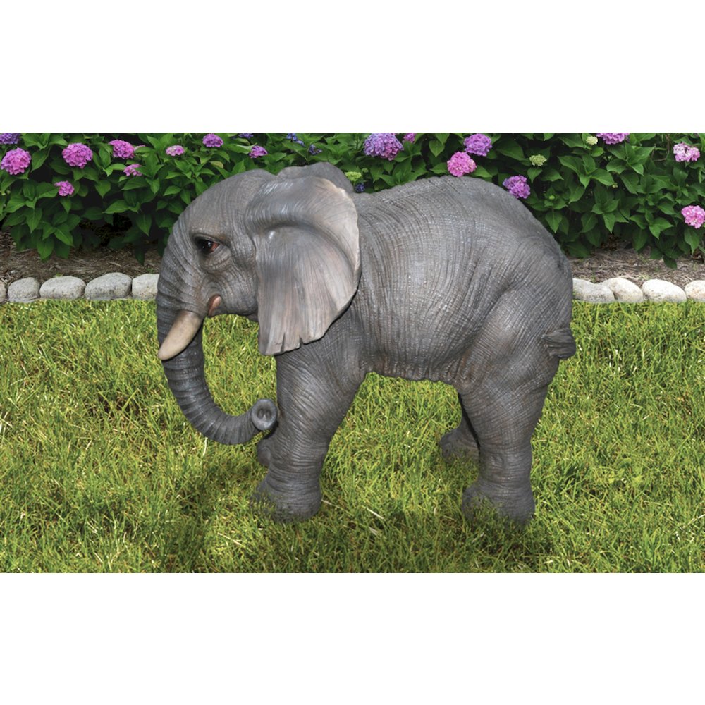 Elephant Standing W/Trunk Down Statue