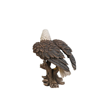 Bald Eagle On Stump W/Wings Out Statue