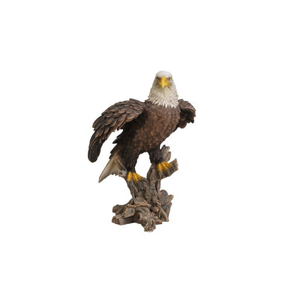 Bald Eagle On Stump W/Wings Out Statue