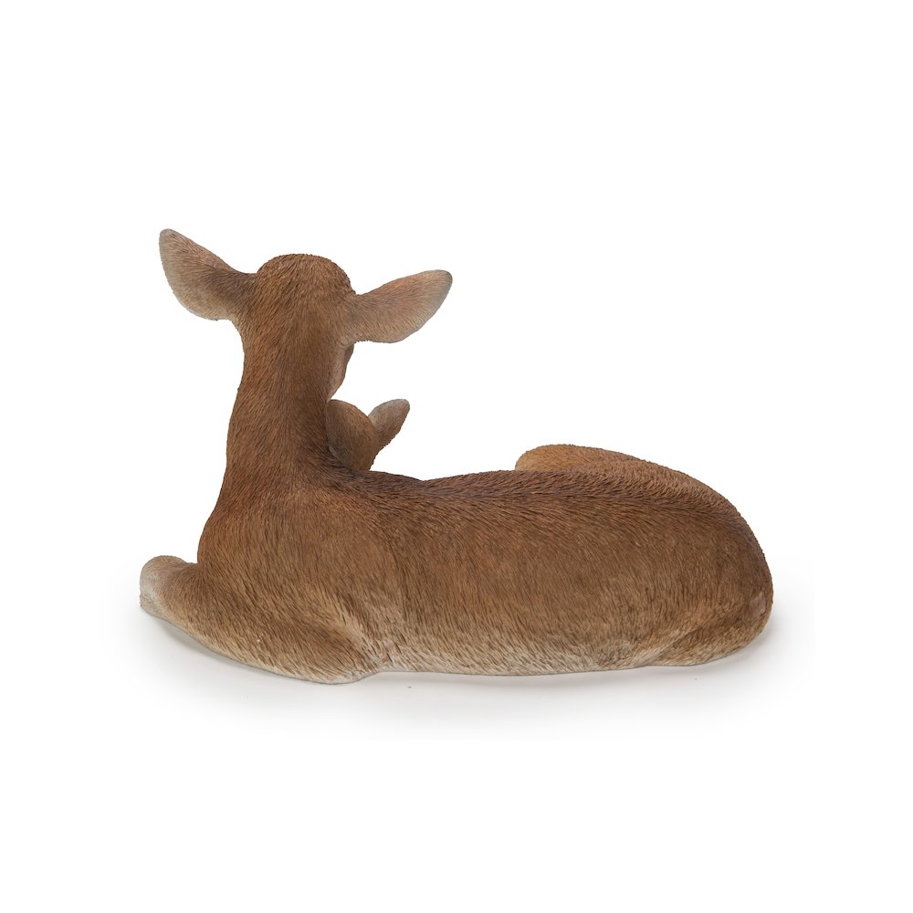Cuddling Mother And Baby Deer Garden Statue