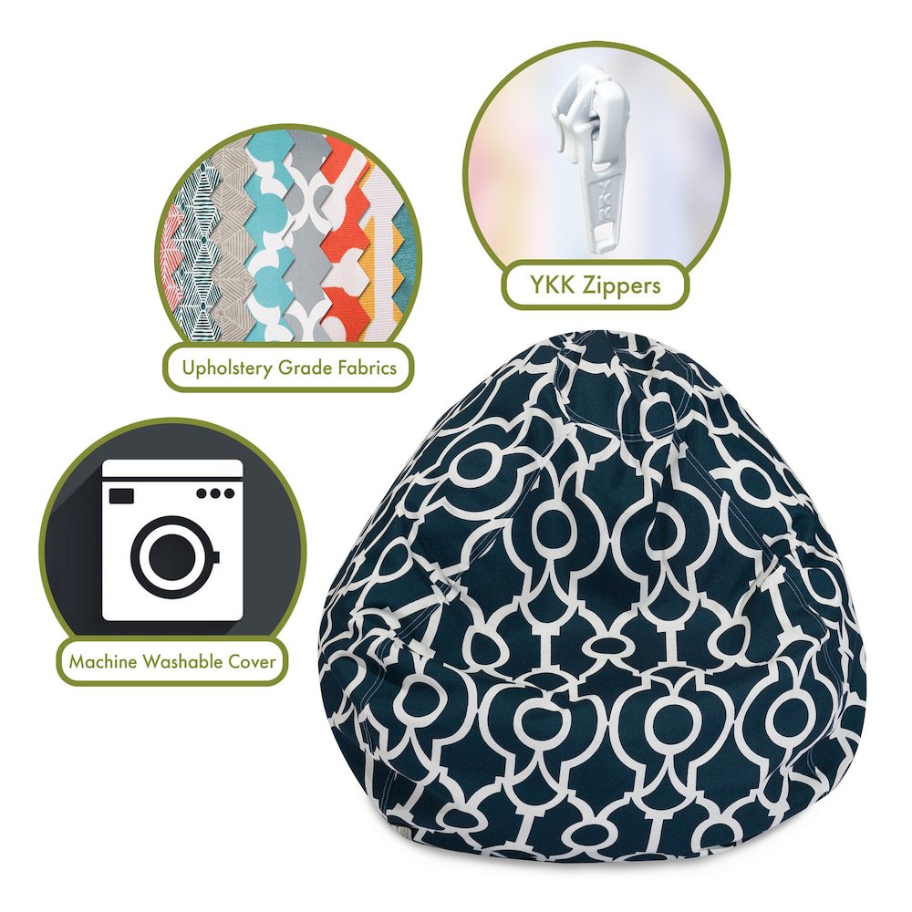 Majestic Home Goods Large Bean Bag Athens Navy