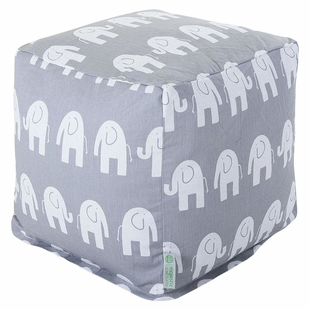 Majestic Home Goods Cube Pouf Ellie Gray