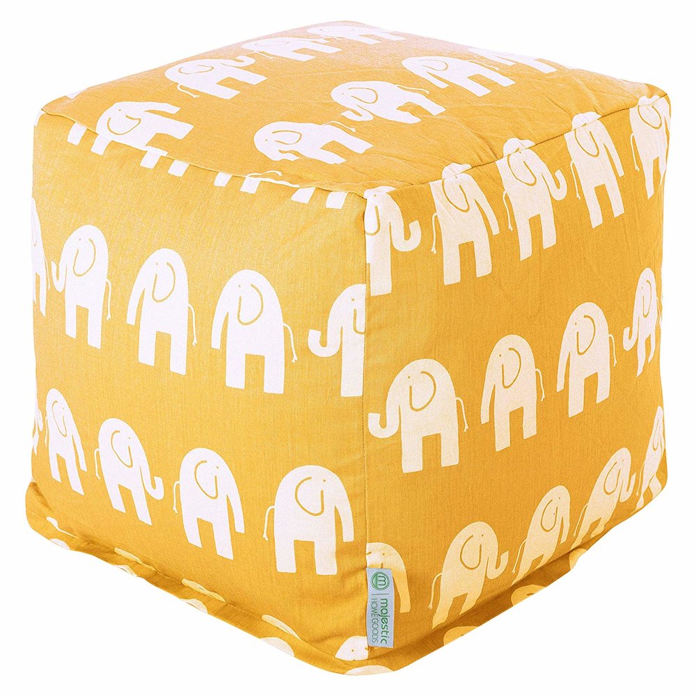 Majestic Home Goods Cube Pouf Ellie Yellow