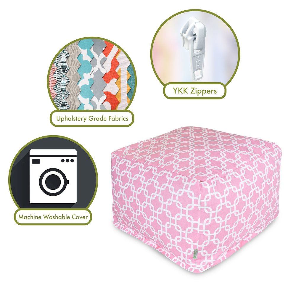 Majestic Home Goods Ottoman Pouf Links Soft Pink
