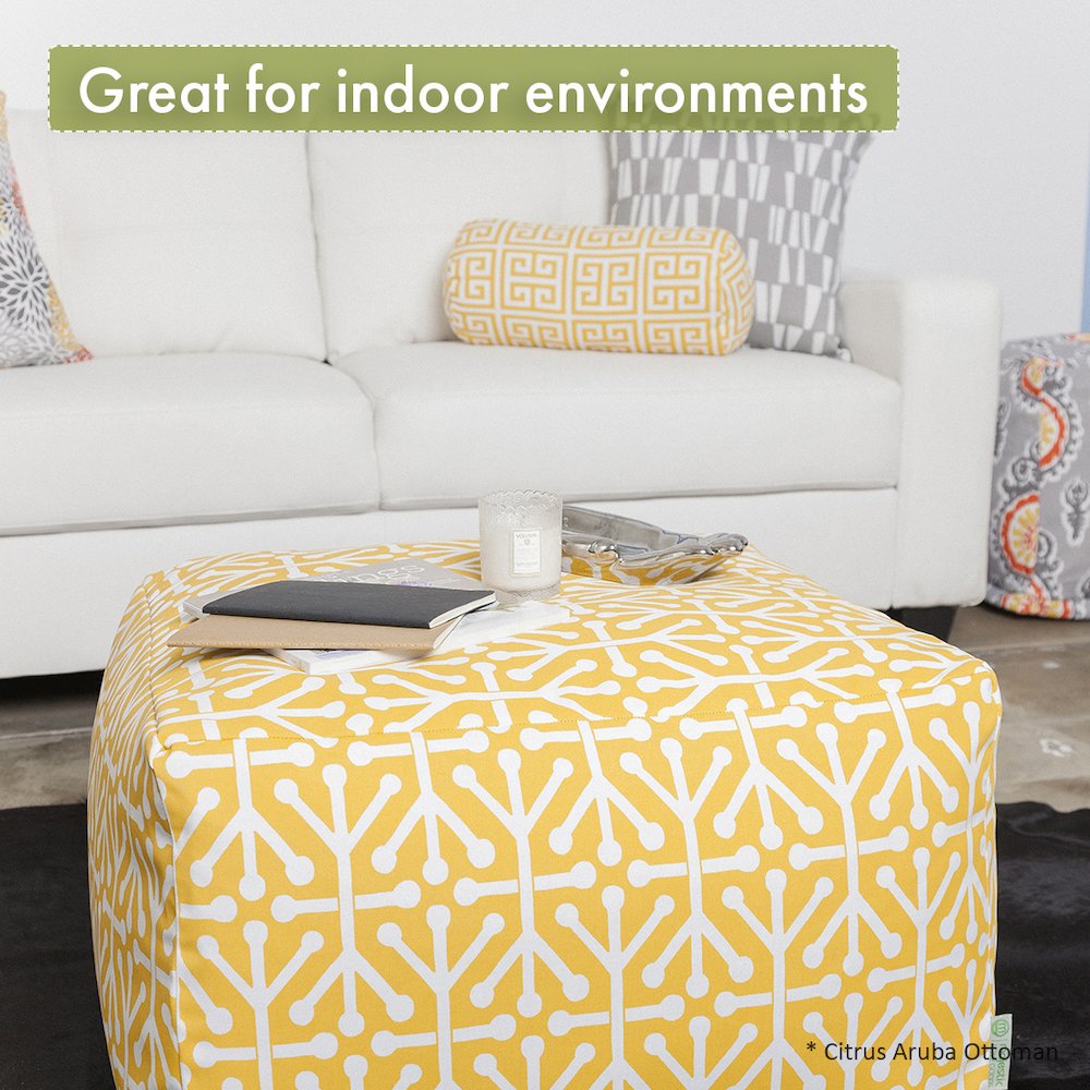 Majestic Home Goods Ottoman Pouf Chevron Coral