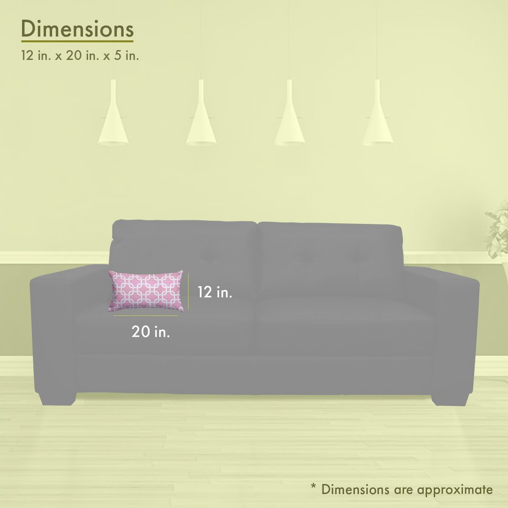 Majestic Home Goods Pillow 12x20 Links Soft Pink