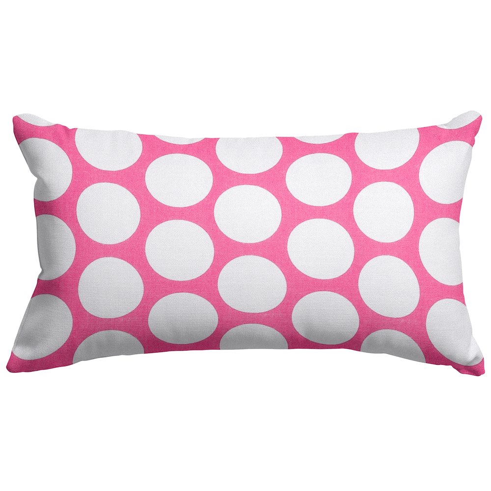 Majestic Home Goods Pillow 12x20 Polka Dot (Large) Hot Pink