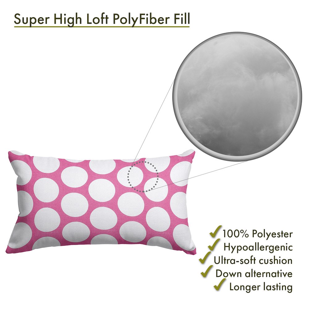 Majestic Home Goods Pillow 12x20 Polka Dot (Large) Hot Pink