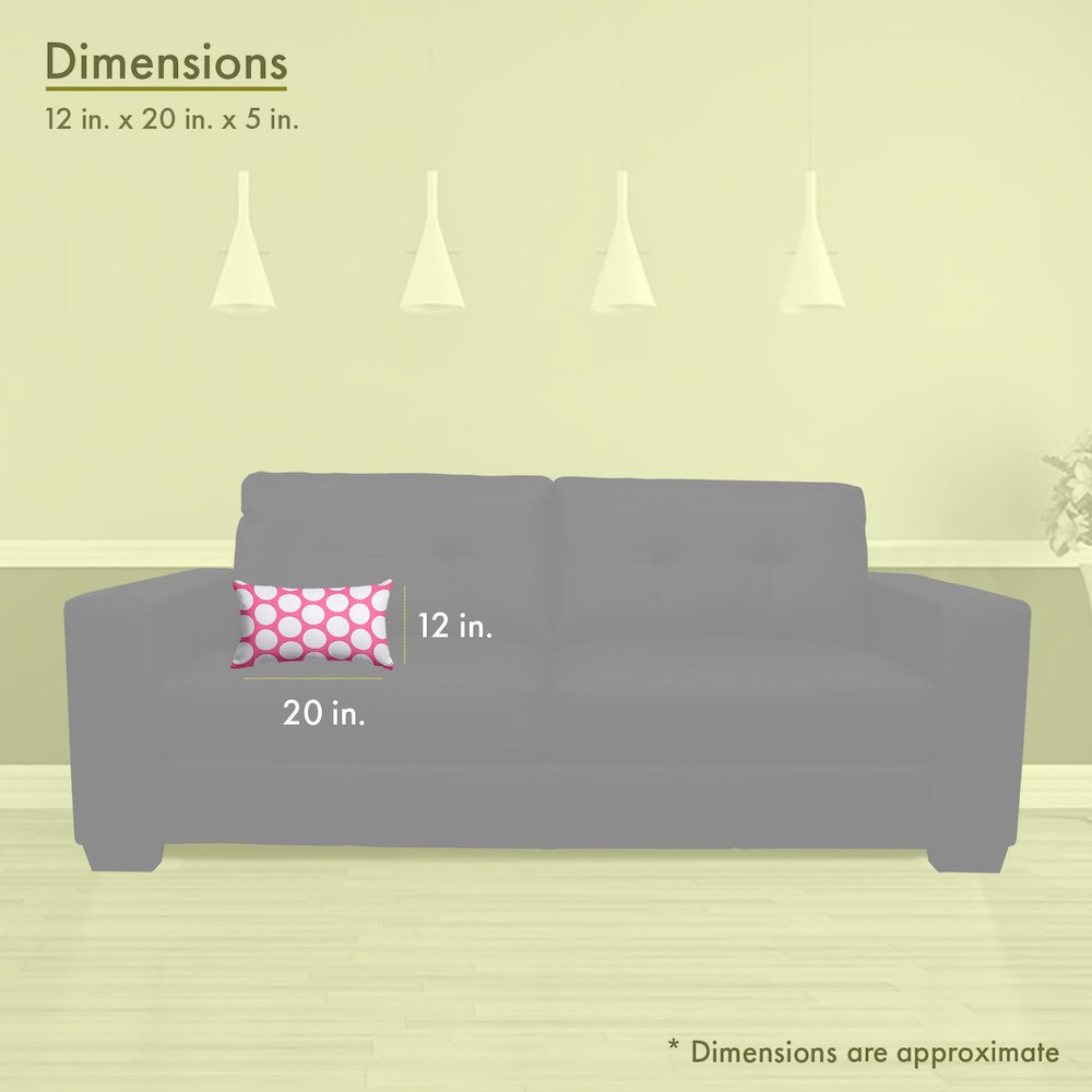 Majestic Home Goods Pillow 12x20 Polka Dot (Large) Hot Pink
