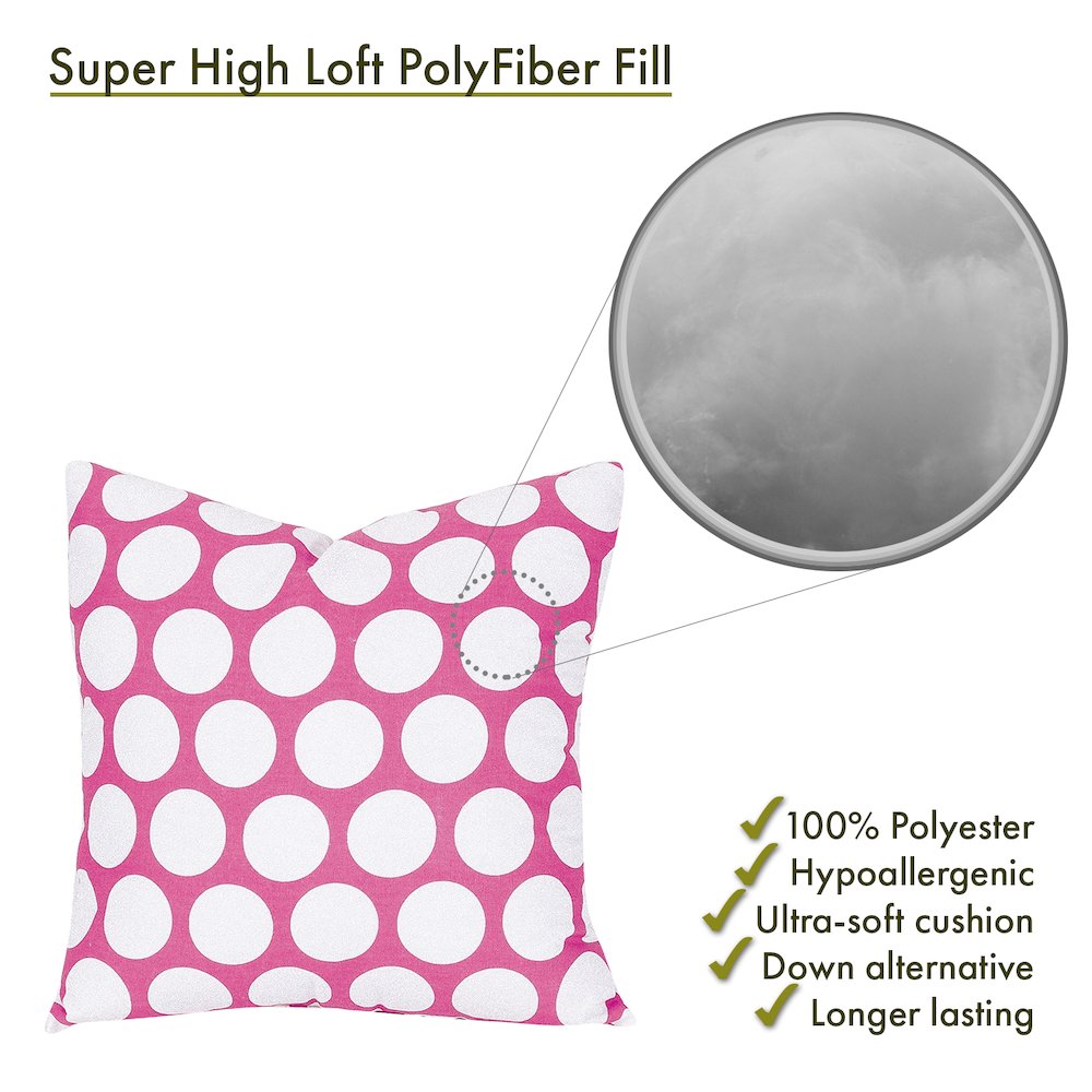 Majestic Home Goods Pillow 20x20 Polka Dot (Large) Hot Pink