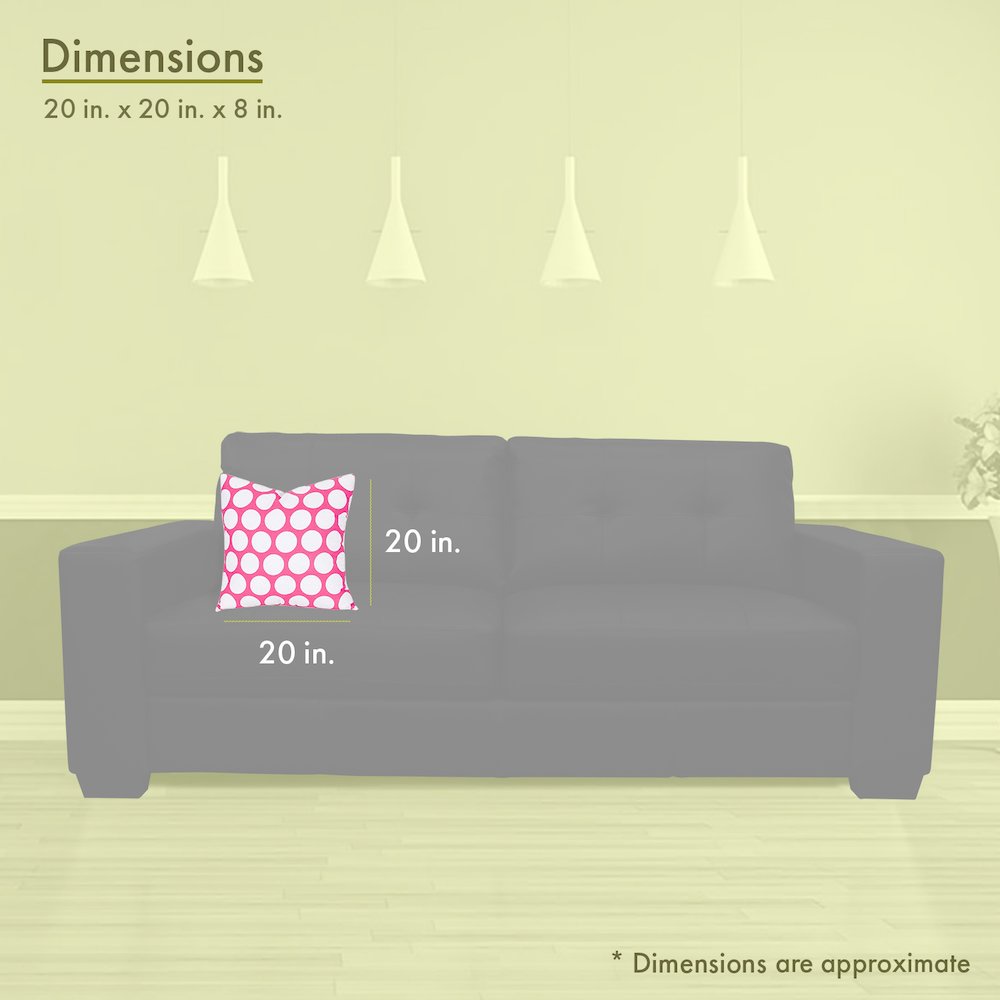 Majestic Home Goods Pillow 20x20 Polka Dot (Large) Hot Pink