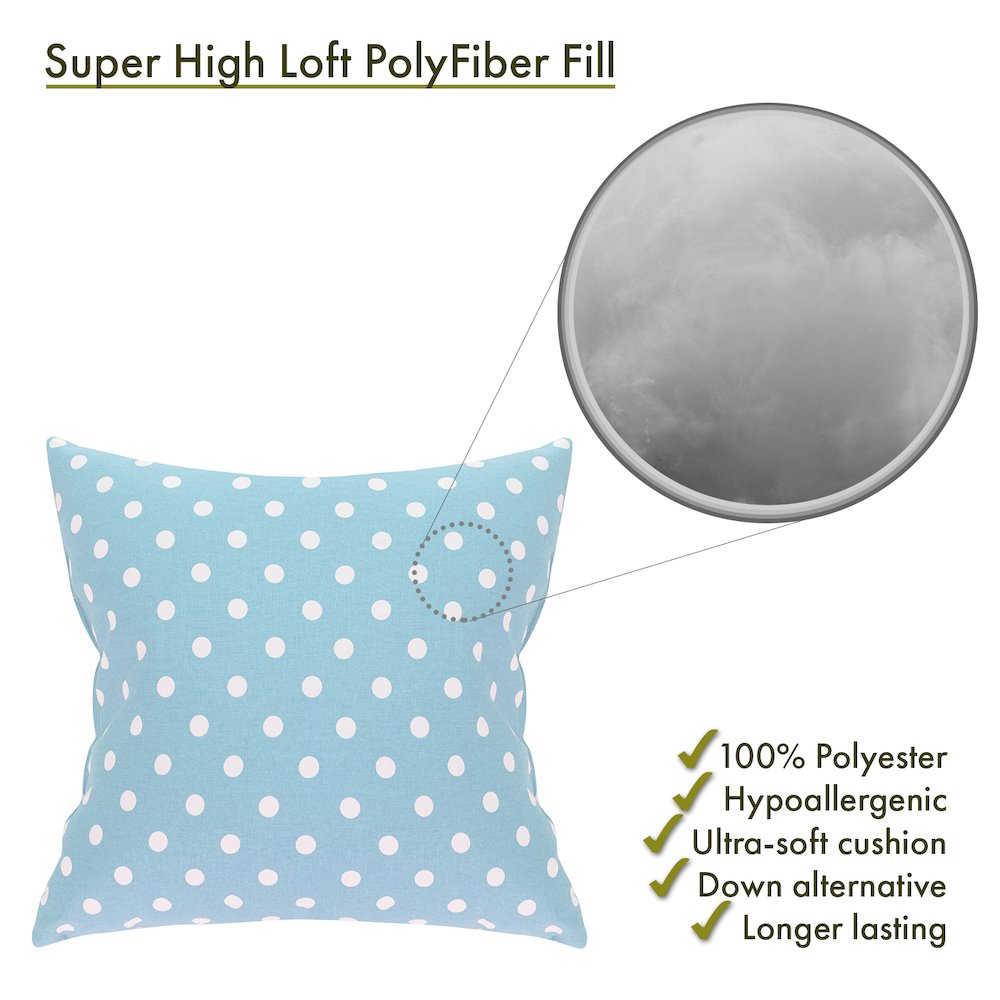 Majestic Home Goods Pillow 24x24 Polka Dot (Small) Aquamarine