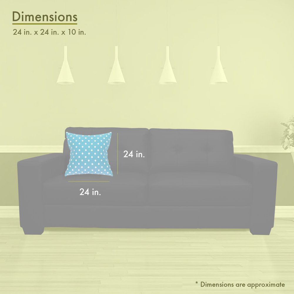 Majestic Home Goods Pillow 24x24 Polka Dot (Small) Aquamarine