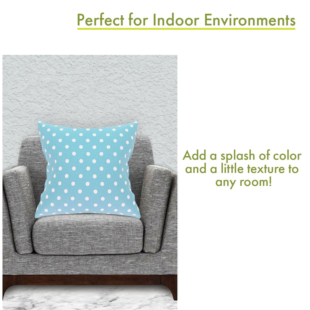 Majestic Home Goods Pillow 24x24 Polka Dot (Small) Aquamarine
