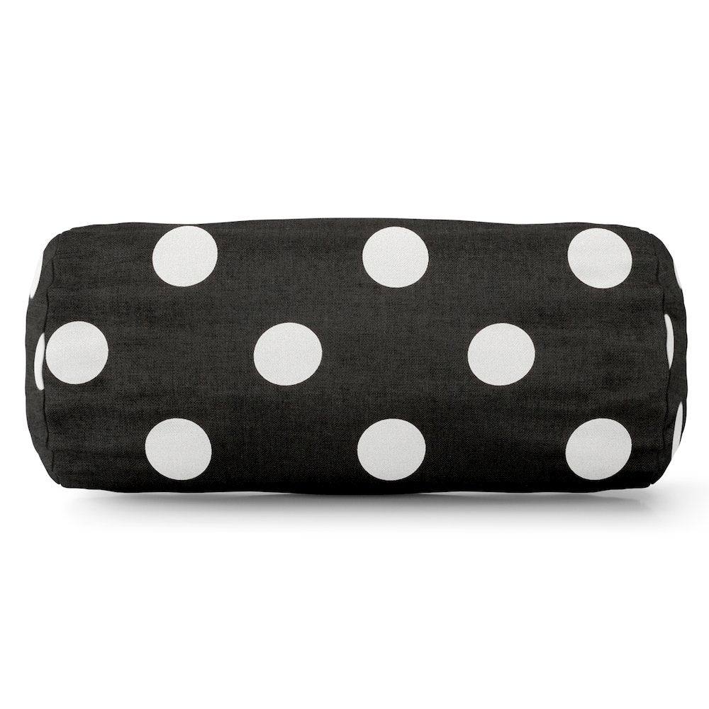 Majestic Home Goods Bolster Pillow Polka Dot (Large) Black