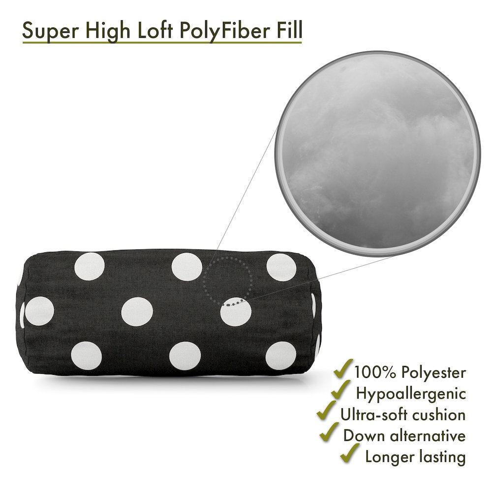 Majestic Home Goods Bolster Pillow Polka Dot (Large) Black