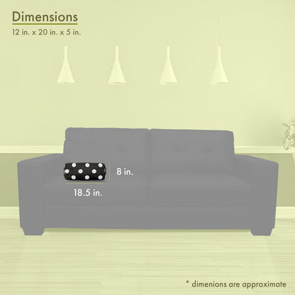 Majestic Home Goods Bolster Pillow Polka Dot (Large) Black