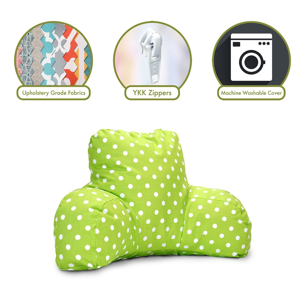 Majestic Home Goods Reading Pillow Polka Dot (Small) Lime