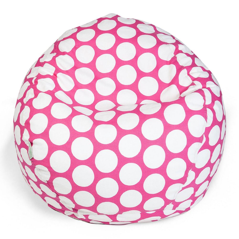 Majestic Home Goods Small Bean Bag Polka Dot (Large) Hot Pink