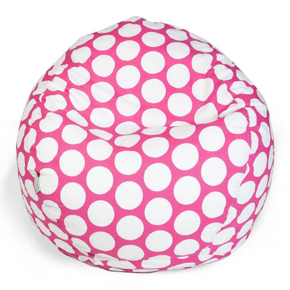 Majestic Home Goods Small Bean Bag Polka Dot (Large) Hot Pink