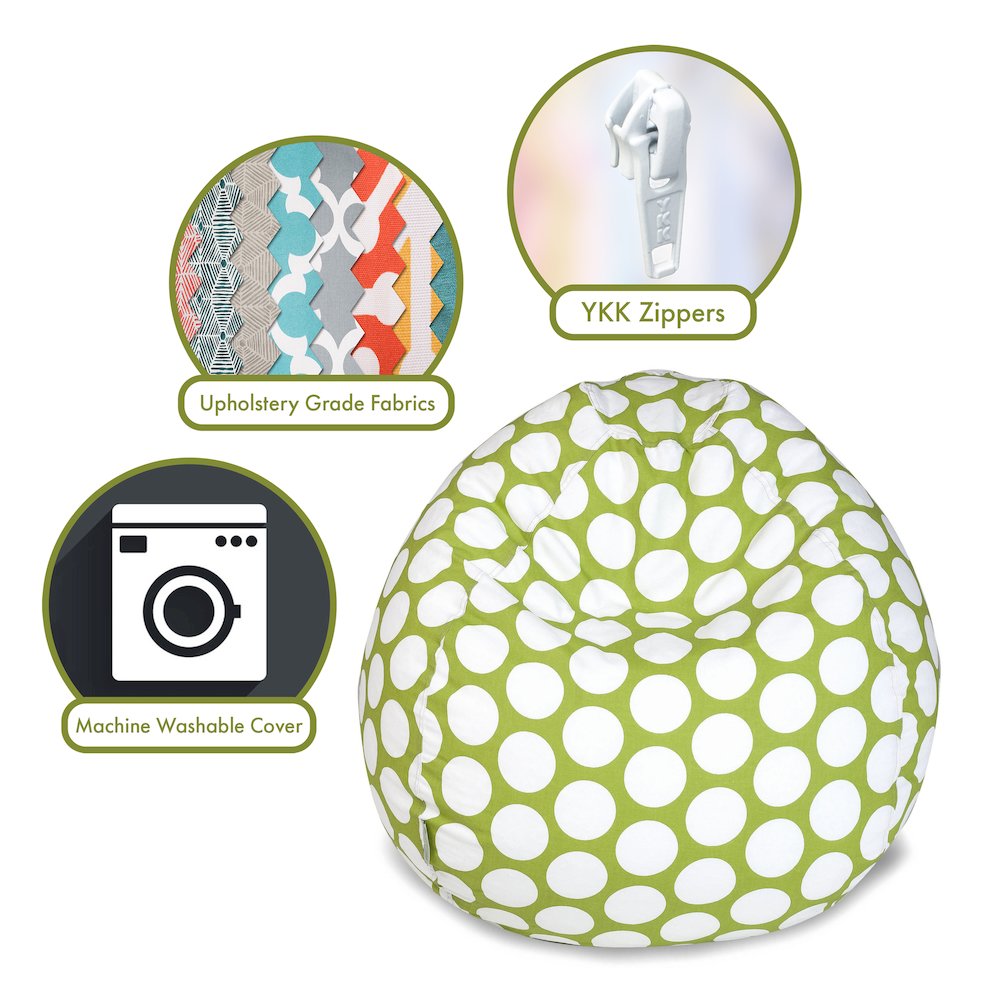 Majestic Home Goods Small Bean Bag Polka Dot (Large) Hot Green