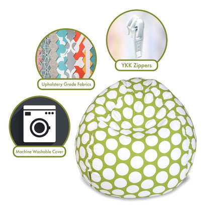 Majestic Home Goods Small Bean Bag Polka Dot (Large) Hot Green