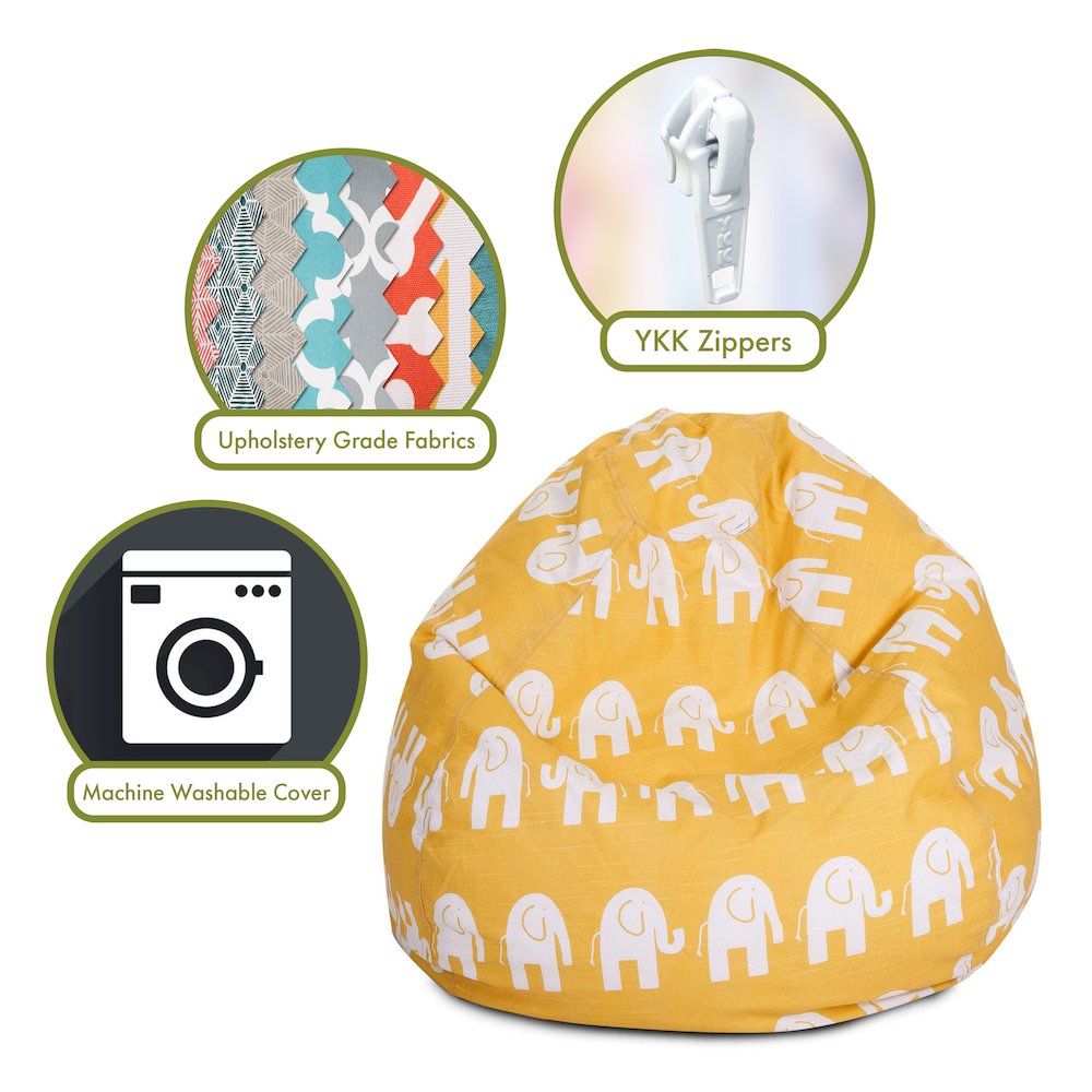 Majestic Home Goods Small Bean Bag Ellie Yellow