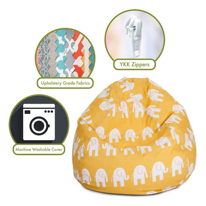 Majestic Home Goods Small Bean Bag Ellie Yellow