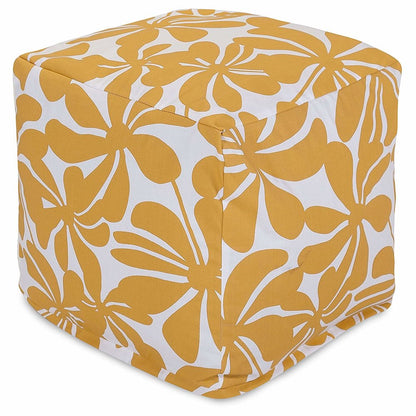 Majestic Home Goods Cube Pouf Plantation Yellow