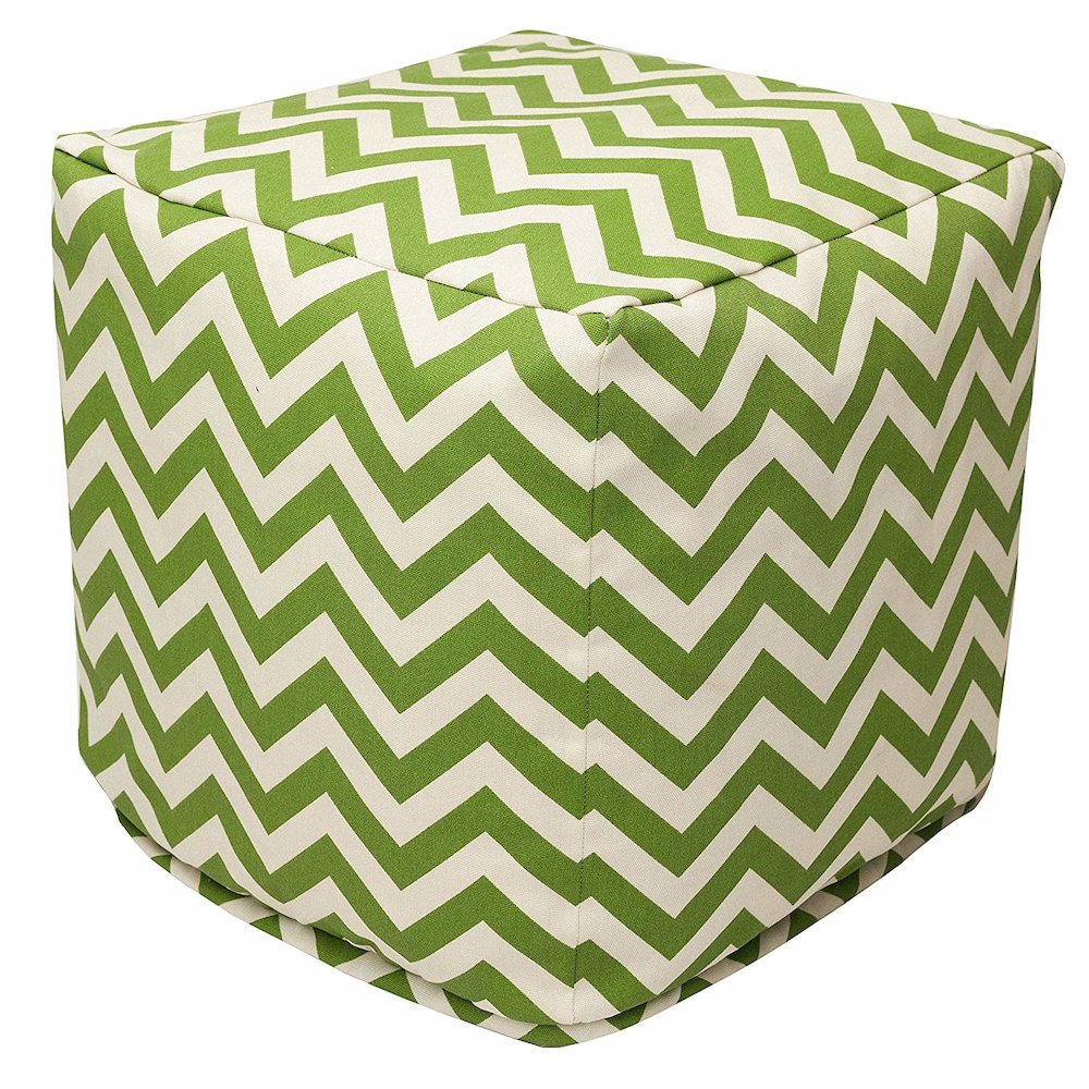 Majestic Home Goods Cube Pouf Chevron Sage