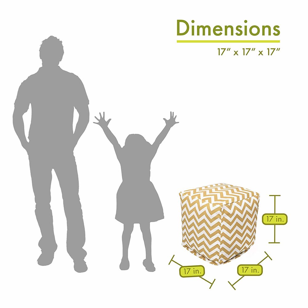 Majestic Home Goods Cube Pouf Chevron Yellow