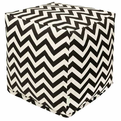 Majestic Home Goods Cube Pouf Chevron Black